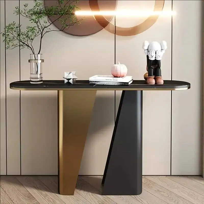 

Table Midcentry Modern Metal Console Luxury Entrance Lobby Console Table Nordic Hallway Tavolo Soggiorno Living Room Furniture