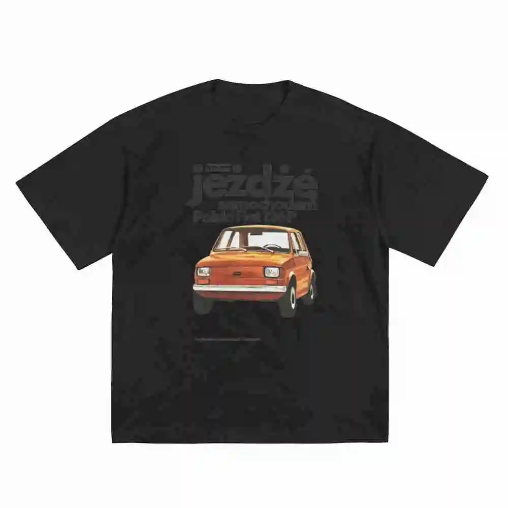 Polish Vintage Car Retro Automobile Short Sleeve Tee 100% Cotton T-Shirt