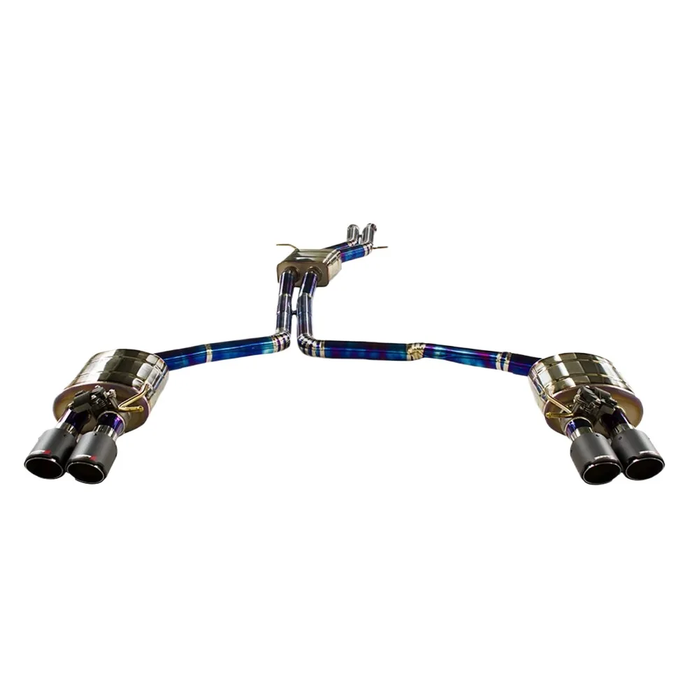 OEM Titanium Alloy Exhaust Pipe Carbon Fiber Tips Catback Muffler Vacuum Valve  A6 Allroad 3.0T 2012-2018 Boxed Car Model TT