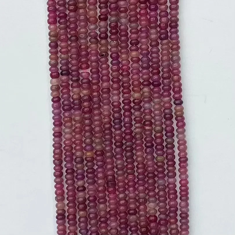 

Natural Ruby Rondelle Faceted Loose Beads 38cm DIY Bracelet Necklace Women Jewelry Making Fashion Energy Red Stone Accessories