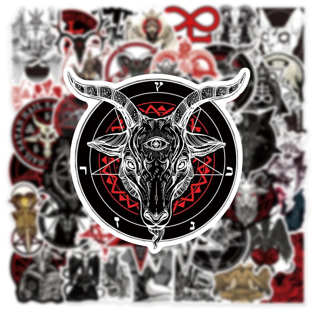 10/30/50pcs Cool Gothic Demon Satan Waterproof Stickers Decals Laptop Motorcycle Skateboard Phone Car Decoration Sticker Kid Toy