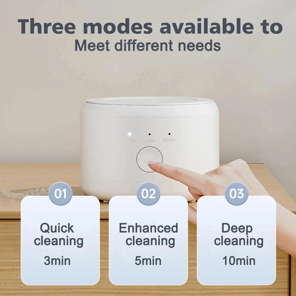 Lenovo Dental Pod Ultraschall-Reinigungsgerät für Zahnspangen mit UV-Licht und 3 Modi für Aligner, Nachtschienen und Mundschutz zur Mundpflege 2026 – Detail 8