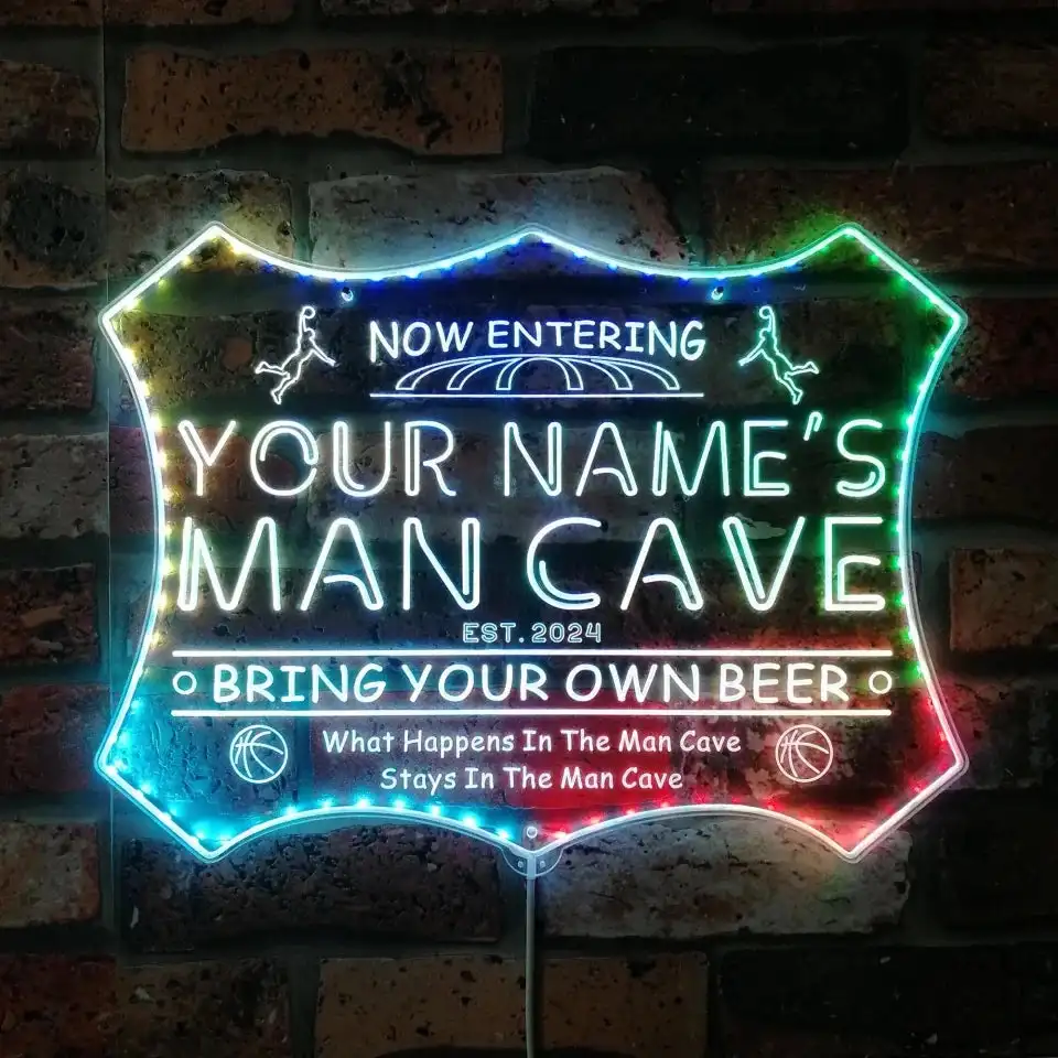 

Персонализированное ваше имя Basketball Man Cave Sport Glam Led Neon Sign st06-embali-qc1-tm