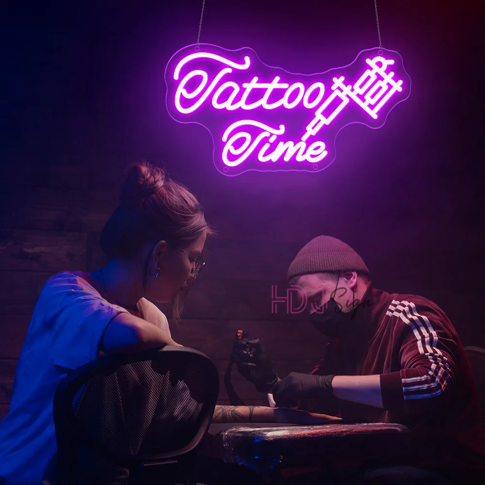 

Тату-студия Неоновая светодиодная вывеска Магазин татуировок Светодиодные неоновые огни Салон красоты Вывески Комната Настенный художественный декор Неоновые огни USB Украшение татуировки