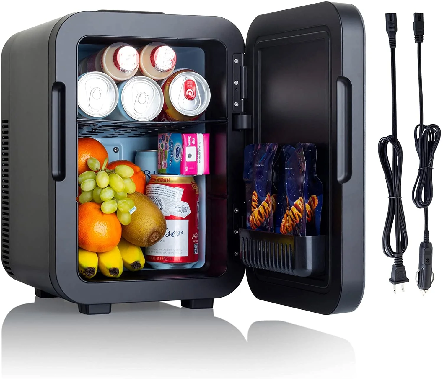 10L Mini Refrigerator Glass Door 2 ShelvesUse Mini Fridge for Bedroom,Car,Office Desk & Dorm Room,Food, Drinks, Beauty & Makeup