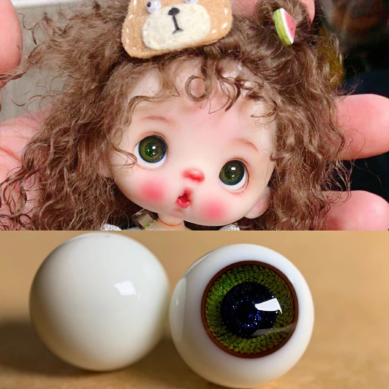 YESTARY BJD ตุ๊กตาอุปกรณ์เสริม Eyeball 10มม.3D Movable Black Pearl ตา DIY แฟลชสีตาสำหรับ1/8 OB11ตุ๊กตาอุปกรณ์เสริม