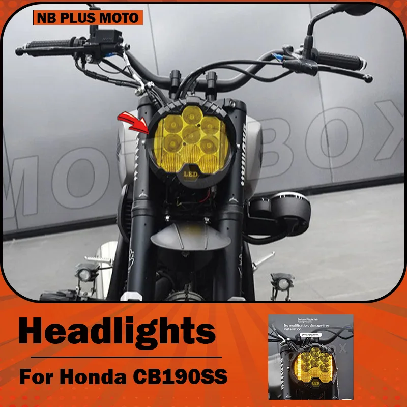 【Premium】For Honda CB190SS: modified high-mounted off-road fenders, high-brightness LED headlights, and front fender accessories