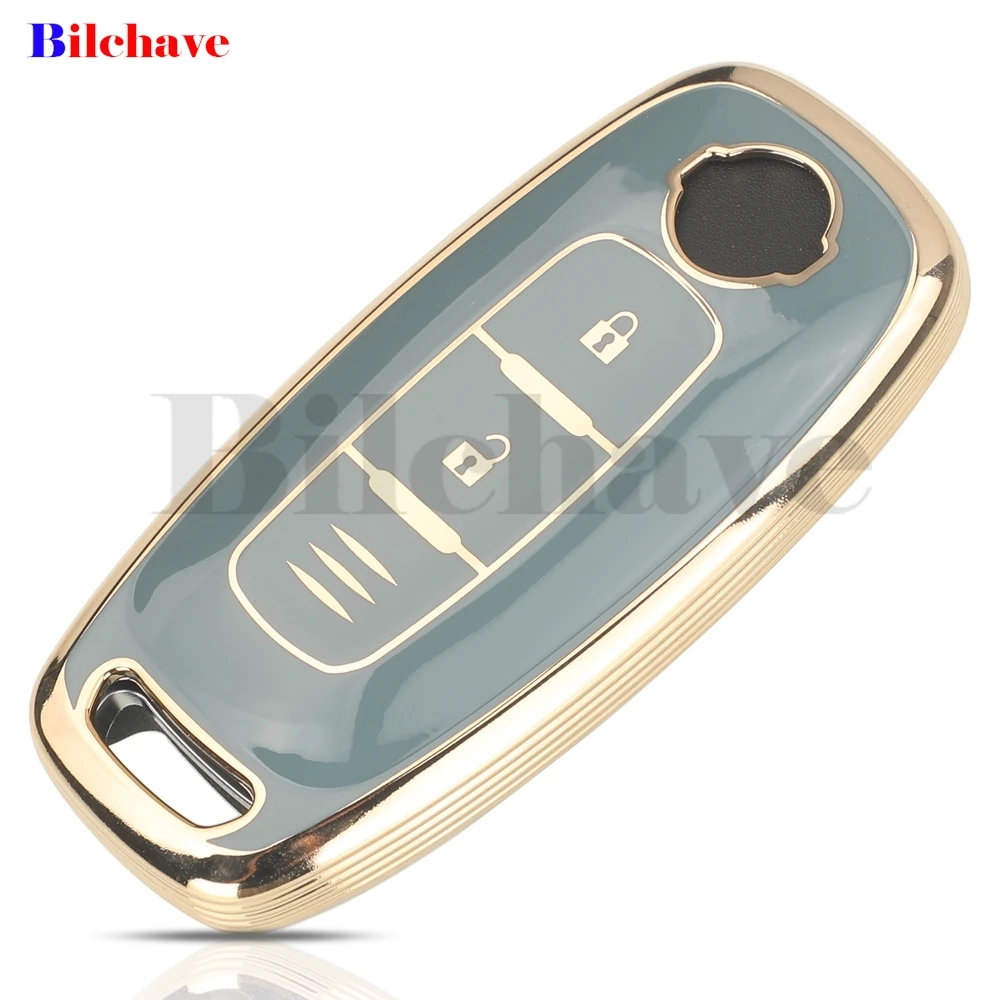 Jingyuqin 소프트 TPU 원격 스마트 자동차 키 케이스 포브, 닛산 킥 X-트레일 로그 아리야 키 보호 액세서리, 2 버튼, 신제품