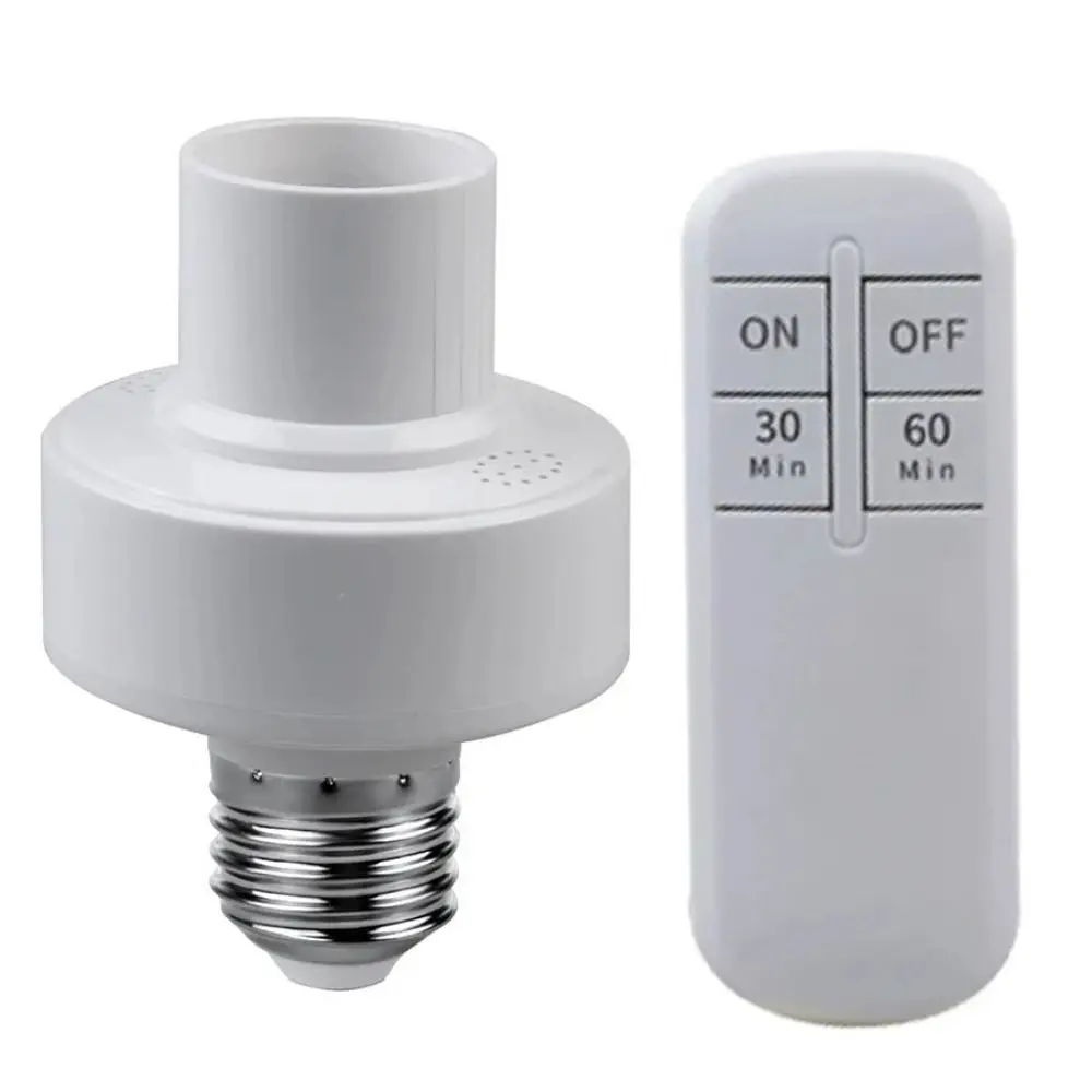 E27 Wireless Remote Control Light Bulb Base Lamp Holder AC85-265V Smart Timer Switch 10m Range Intelligent LED Lamp Base Pendant