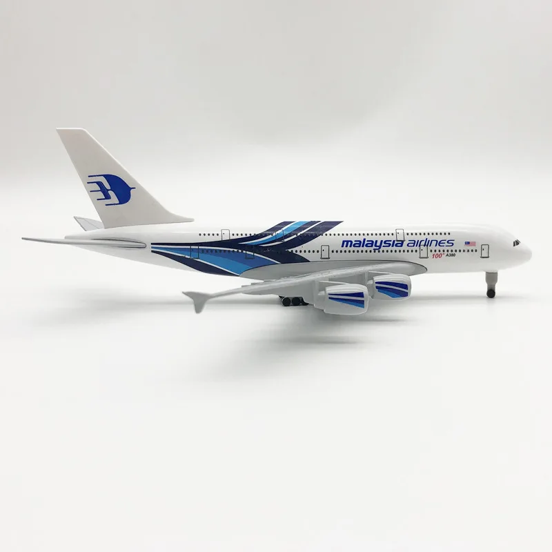 

20CM A380 Malaysia Airline 1:400 Airbus Alloy Aircraft Model Die-cast Airplane Model with Wheel Stand Collectible Display Model