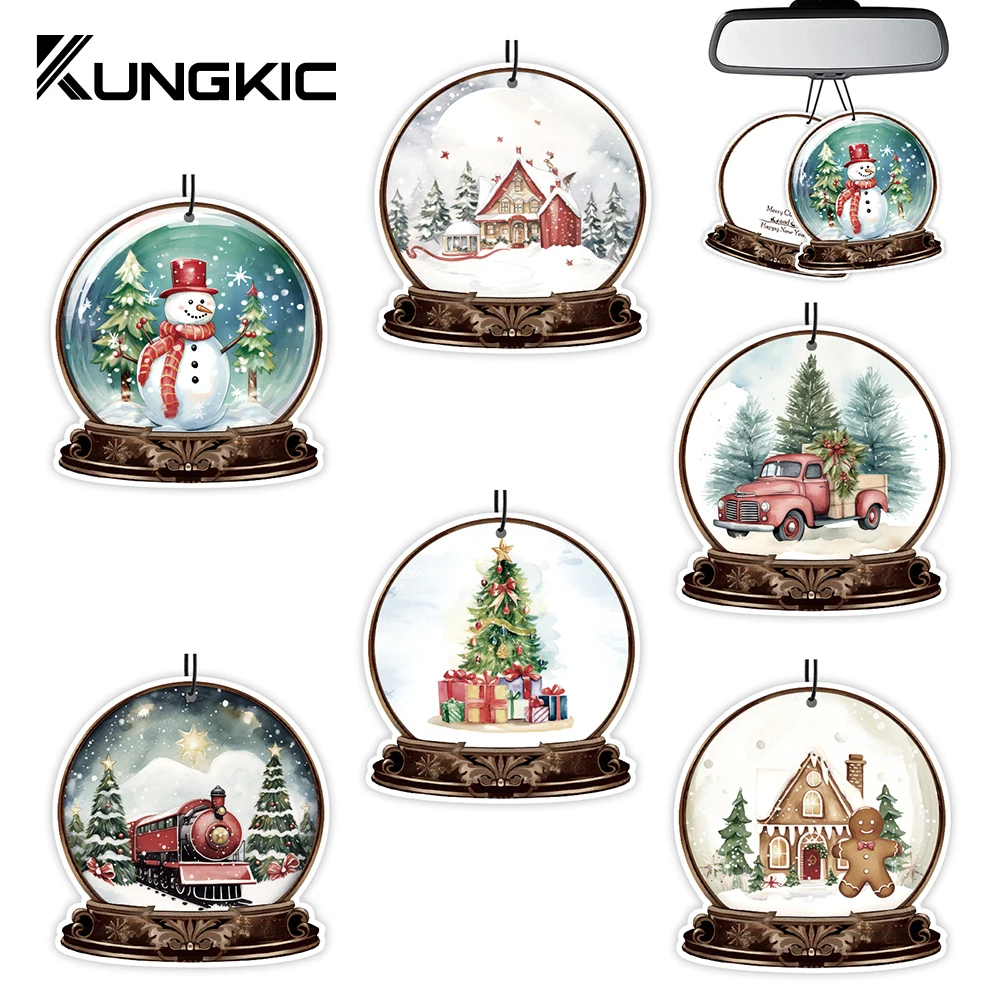 Car Air Freshener Hanging Fragrant Paper for Honda Volvo Hyundai Christmas Gifts Tree Decorations Ornaments 6Set Accessories