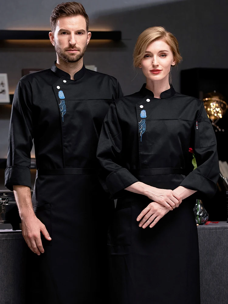Professioneel chef-kok uniform herfst/winter voedsel kok kleding catering koken jas restaurant keuken shirt ober werkkleding