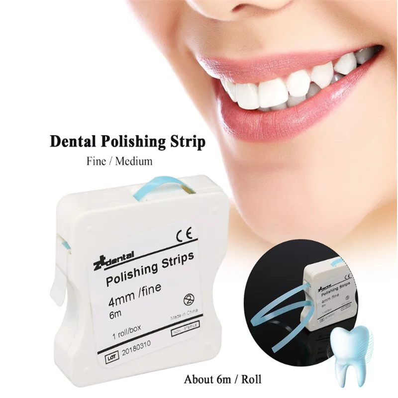 AG 1Roll/Box Dental Polishing Strip 4mm*6m Tooth Interdental Resin Surface Grinding Whitening Sanding Dentist Material