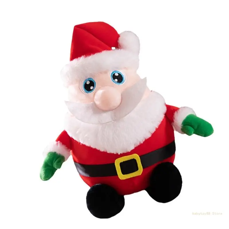 Y4UD Light Up Plush Toy Christmas Santa for Seasonal Decors Festival Supply