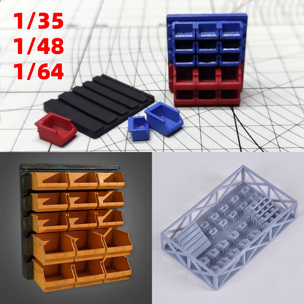 Assembly Locker Storage Cabinet Parts Cabinet Storage Compartment Miniature Diorama Scale Model Kit 1/72 1/64 1/35 1/32