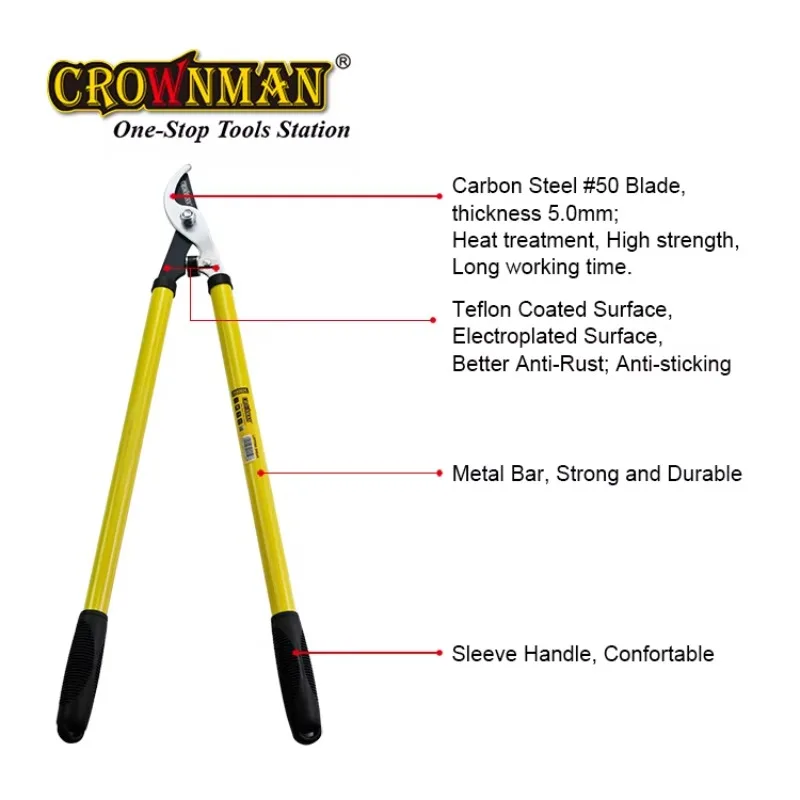 Garden Tools Promotional 28" Carbon Steel Blade Long Steel Handle Lopping Shear Garden Hand Lopping Pruner view 3