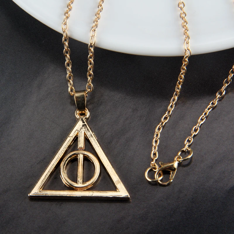 3pcs/set Triangle Necklace The Deathly Hallows Pendant Action Toy FiguresMovie Trendy Jewelry Chain Women Men Accessary - Image 5