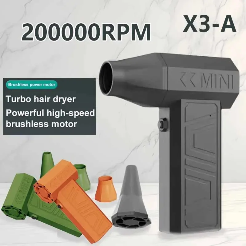 مروحة عنيفة 200000 دورة في الدقيقة منفاخ هواء قوي مكنسة كهربائية للغبار من النوع C شحن رياح قوية 52 متر/الثانية منفاخ توربو نفاث بدون فرش #2