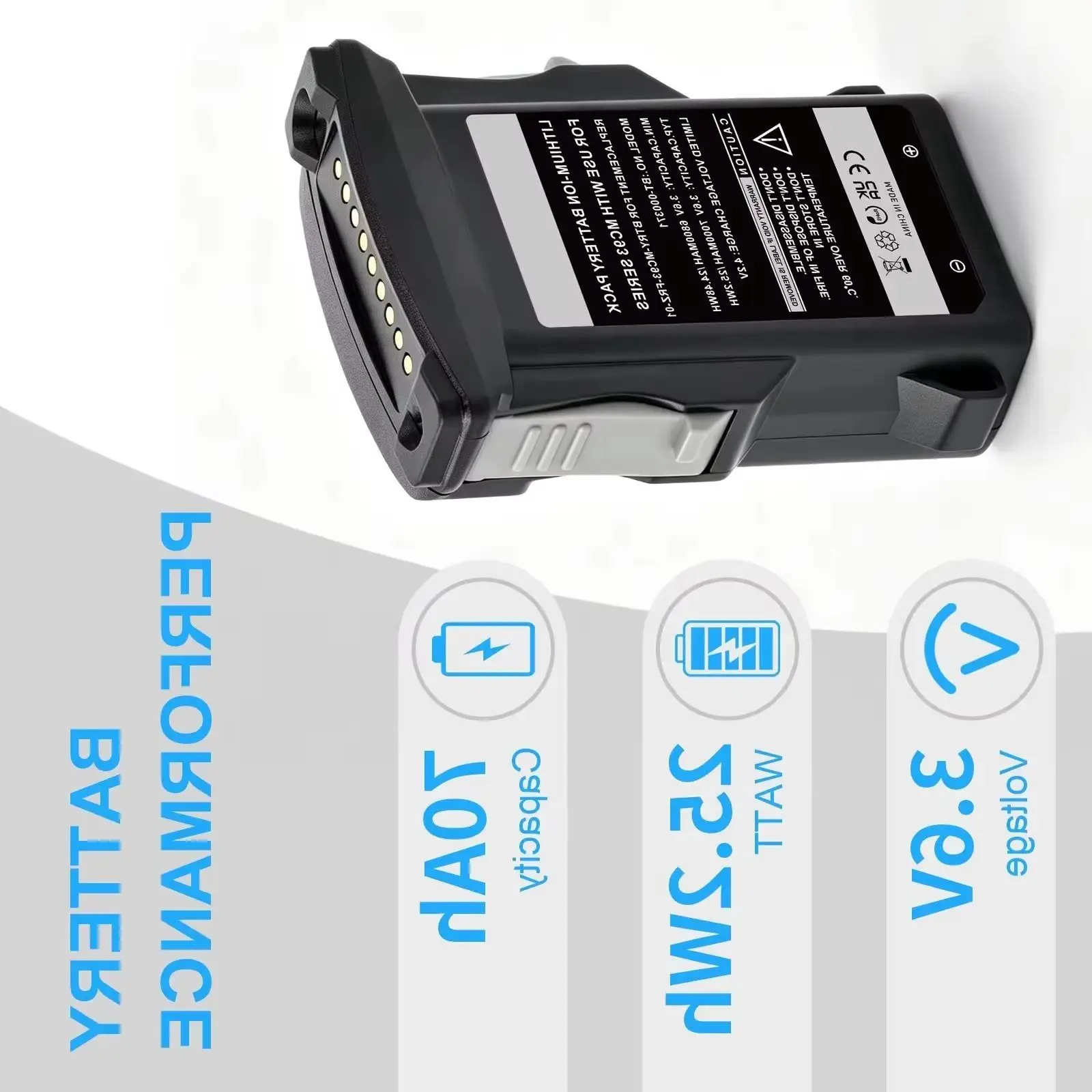 PowerTrust BT‑000371 Replacement Battery For Zebra MC930B MC930P MC93 MC930 MC9300 BTRY‑MC93‑FRZ‑01 Barcode Scanner 7000mAh 3.6V