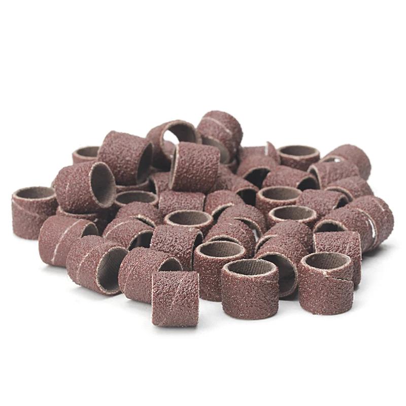 100 Chiếc 1/2 "Và 1/4" Chà Nhám Băng Tay Bộ Trống Giấy Nhám Cao Su 2 Mandrels