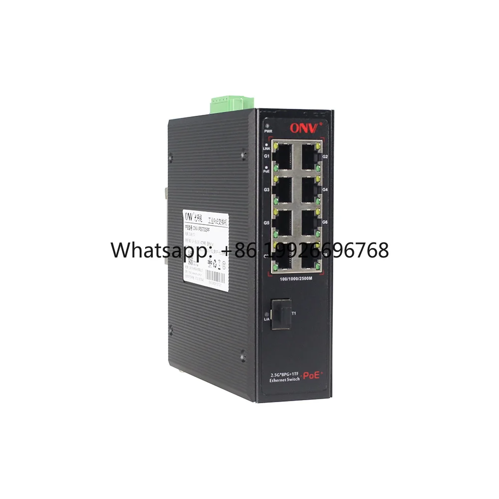 2.5G High-speed Industrial PoE Fiber Switch with 8 RJ45 Ports and 1*1/2.5/10G Uplink SFP+ Fiber Port -IPS57008PF