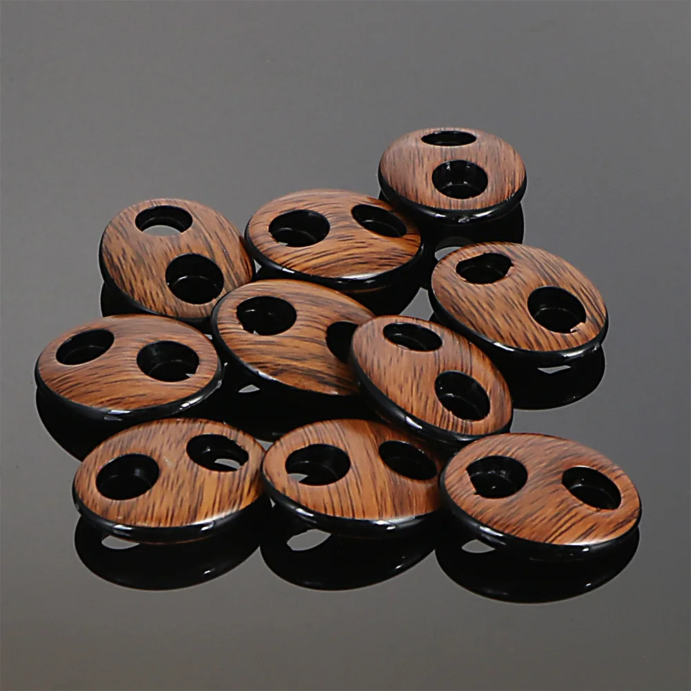 10Pcs 24x19MM Vintage Plating Acrylic Imitation Wood Oval Links Connecters Spacers Loose Charms Beads For Diy Jewelry Making