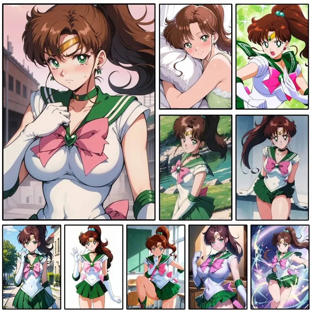 Anime Girl JP S-Sailor Jupiter Poster HD Home Decor Sticky Wall Waterproof Home Living Room Bar Aesthetic Decor