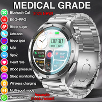 For Xiaomi New Medical grade Health Watch Uric Acid Blood Fat BP Blood Sugar ECG Smart Watch Men Bluetooth Call Sport Smartwatch