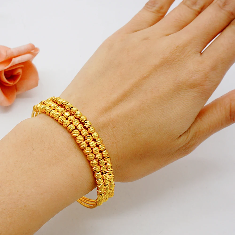 Luxus klassische Kupfer Gold Farbe Armband Dubai Saudi trend ige Armreif für Braut Armband arabischen Schmuck – Detail 10