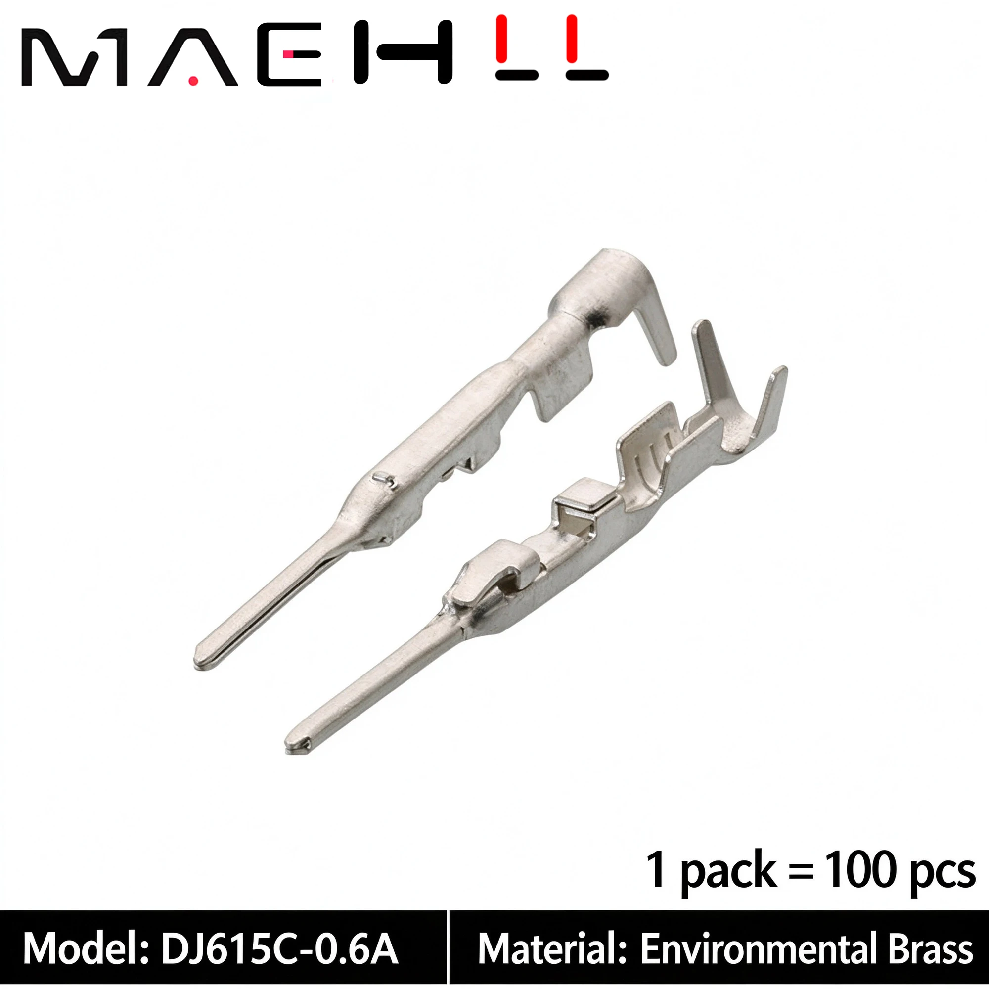 100 Pcs Automotive Female Crimp Terminal 8100-3617 DJ615C-0.6A Copper Tab Plug-in Wire Connector Pin