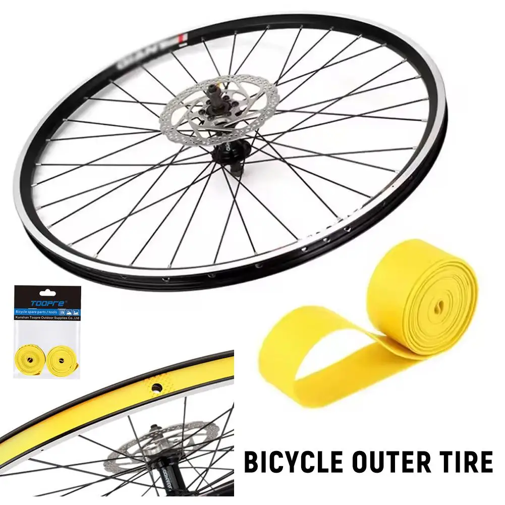 Almohadilla antipinchazos para neumáticos de bicicleta, revestimiento de PVC para bicicleta de montaña y carretera de 26, 27 y 29 pulgadas, protección de tubo interior, tira elástica para llanta