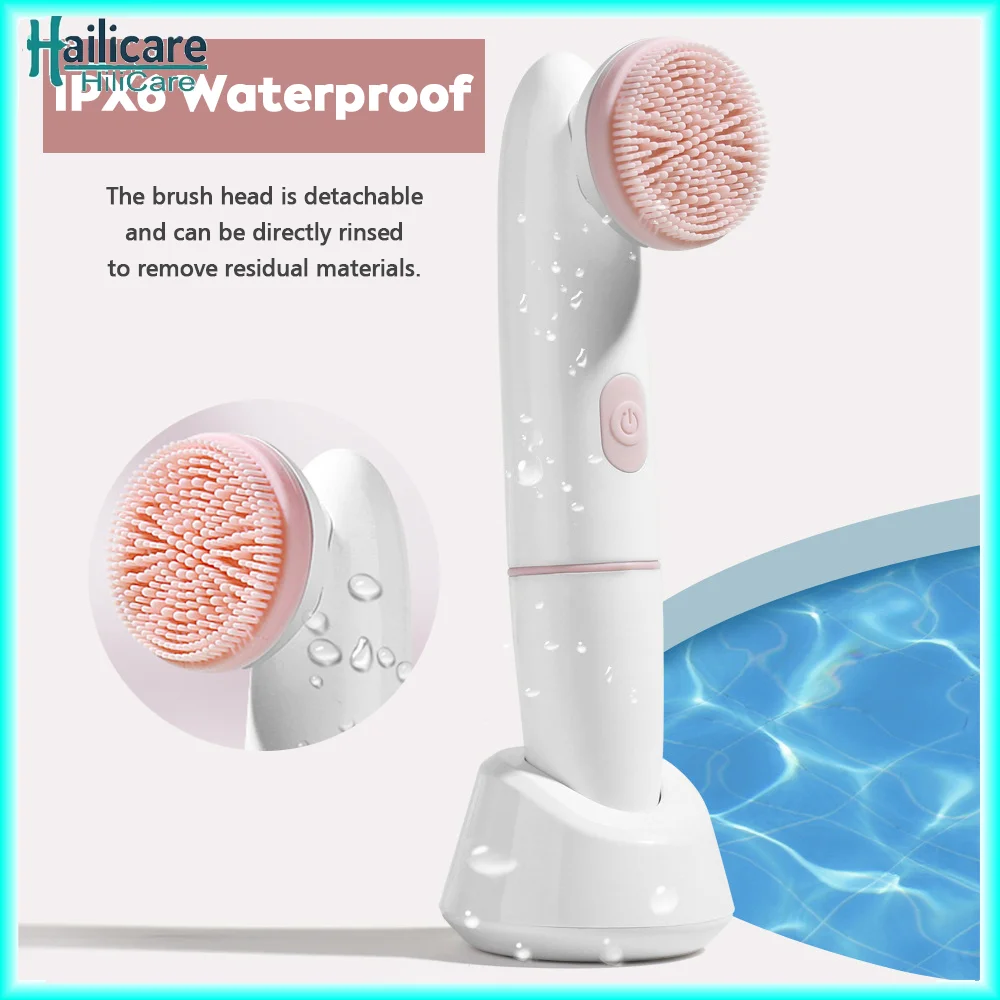 

Electric Facial Cleanser Battery Powered Waterproof Vibrating Face Cleaning Brush 2 Speed Face Deep Washing Massaging Device