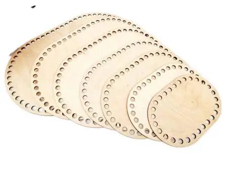 

5pcs Crochet Basket Wood Bases Solid Sturdy Slices Rustic Unfinished Smooth For Knitting Bags Decorative Centerpieces Wood Base