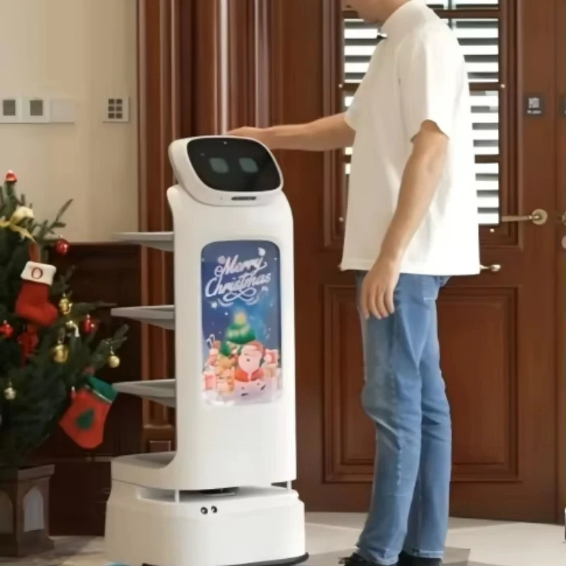 Custom Smart Food Delivery Robot Platform Autonomous Dish Delivery Service Robot for Hotel Restaurant Commercial Food Serving