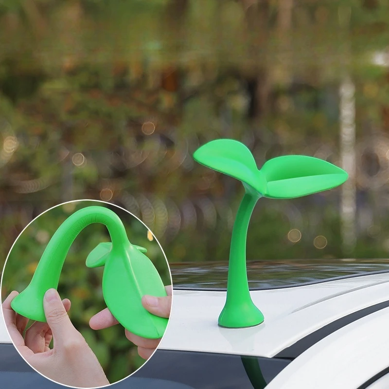 3D Car Ornaments Car Roof Decoration Stickers Bean Sprout Seedlings Flower Bud Tentacle Ornament Exterior Decorative Accessories view 4