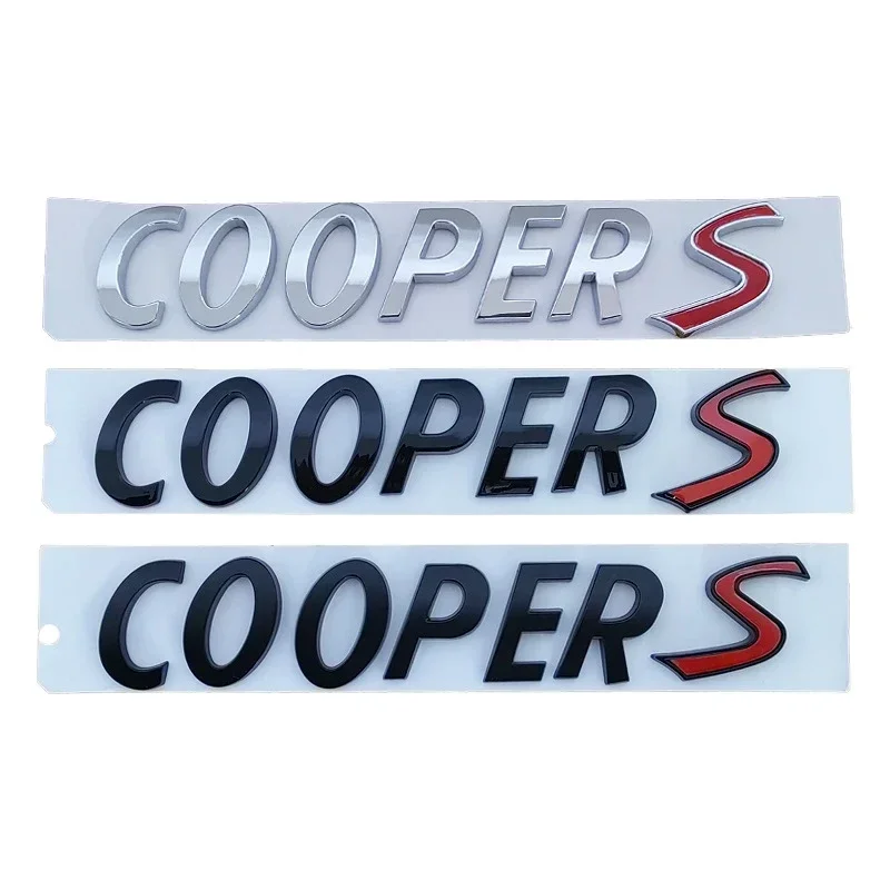 3D Black Chrome Letters For Car Trunk Badge Emblem Logo Cooper s Sticker For Mini Cooper S R53 R56 F56 F55 R50 R57 Accessories