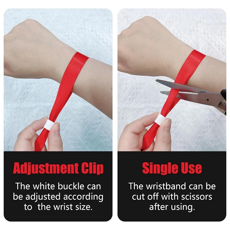 100 Pcs Cloth Event Wristbands For Events, For Lightweight Concert Wrist Strap (Red)