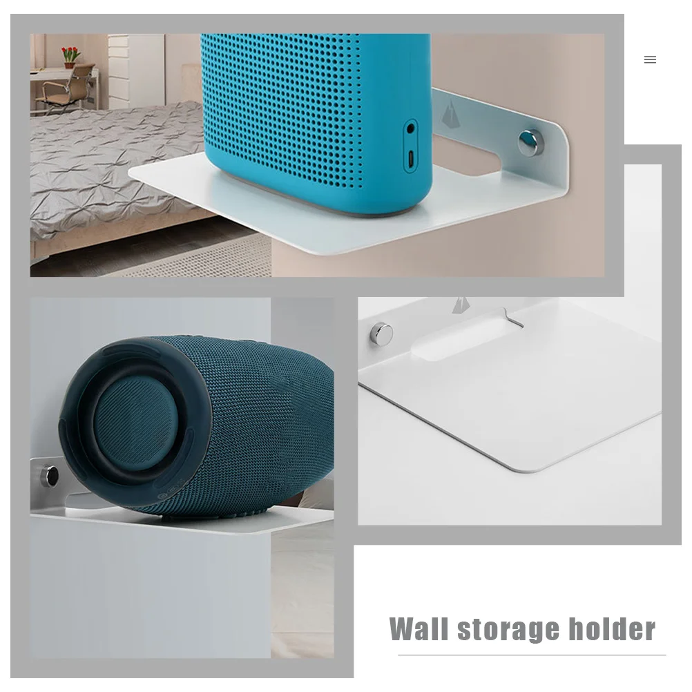 

Speaker Wall Mount Universal Metal Wall Mounted Holder Multipurpose Organizer for Home Bedroom Bathroom