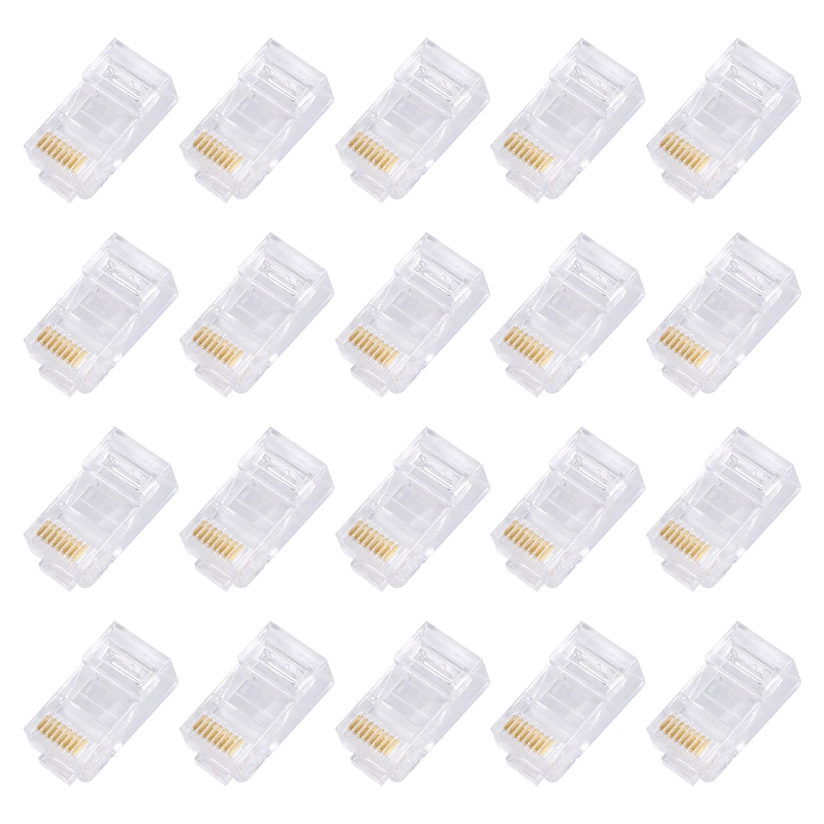 

1000 Pcs 8-core Network Cable Modular Plug Terminal Pin COB Cat5e Connector Durable Gold Plated Leads Stable