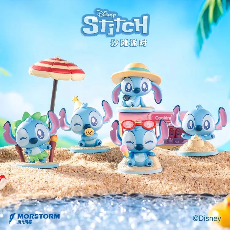 Fondjoy MORSTORM Stitch Beach Party Series Blind Box Stitch Doll Figurine Trendy Toys Handmade Gifts