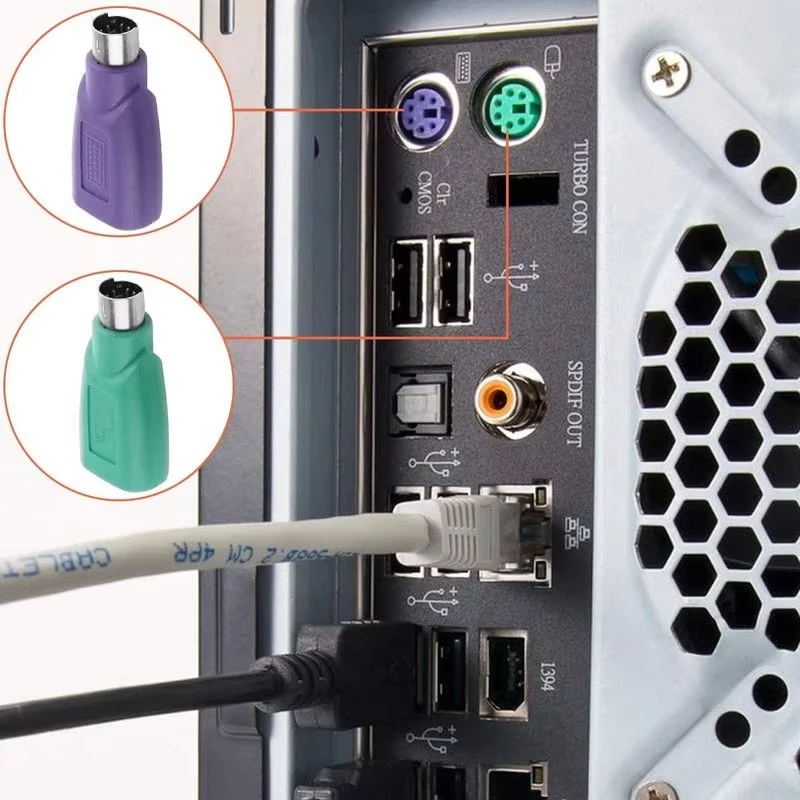 1/2/4pcs PS2 to USB Adapter Converter, Computer Mouse and Keyboard Mini Adapter, Mouse and Keyboard Converter