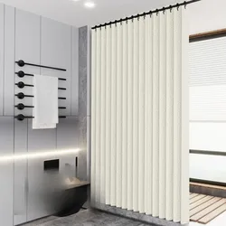 La tenda da doccia serie tenda pieghevole in lino spesso impermeabile da 1 pezzo è adatta per tende da doccia impermeabili nei bagni Ş