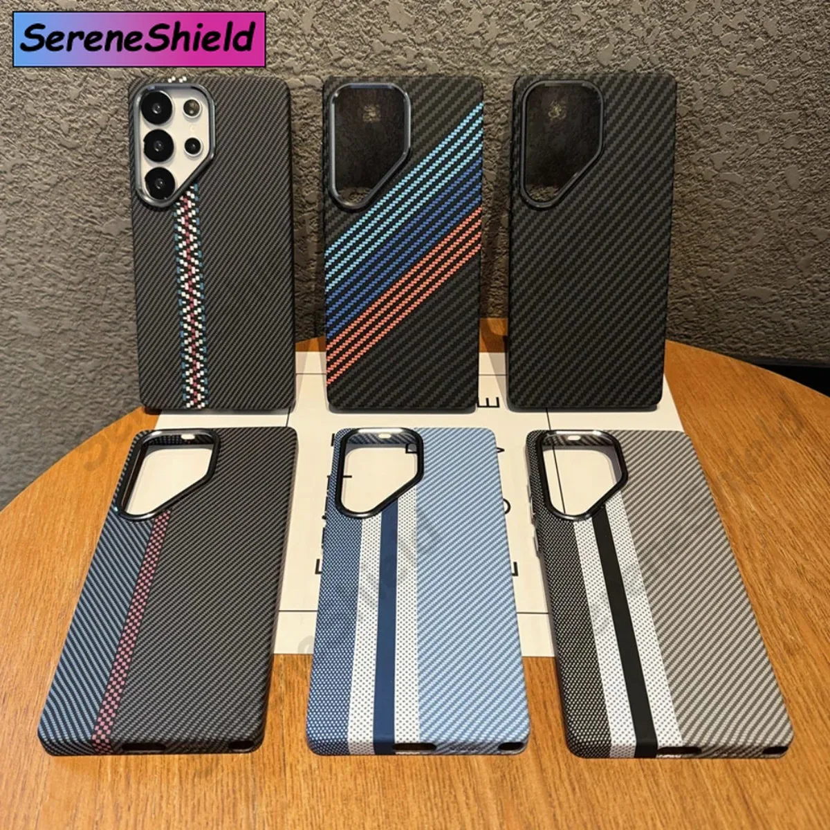 

Luxury Colorful Kevlar Carbon Fiber Magnetic Phone Case For Samsung S24 S25 Ultra S23 Plus For Magsafe Wireless Charging Cover