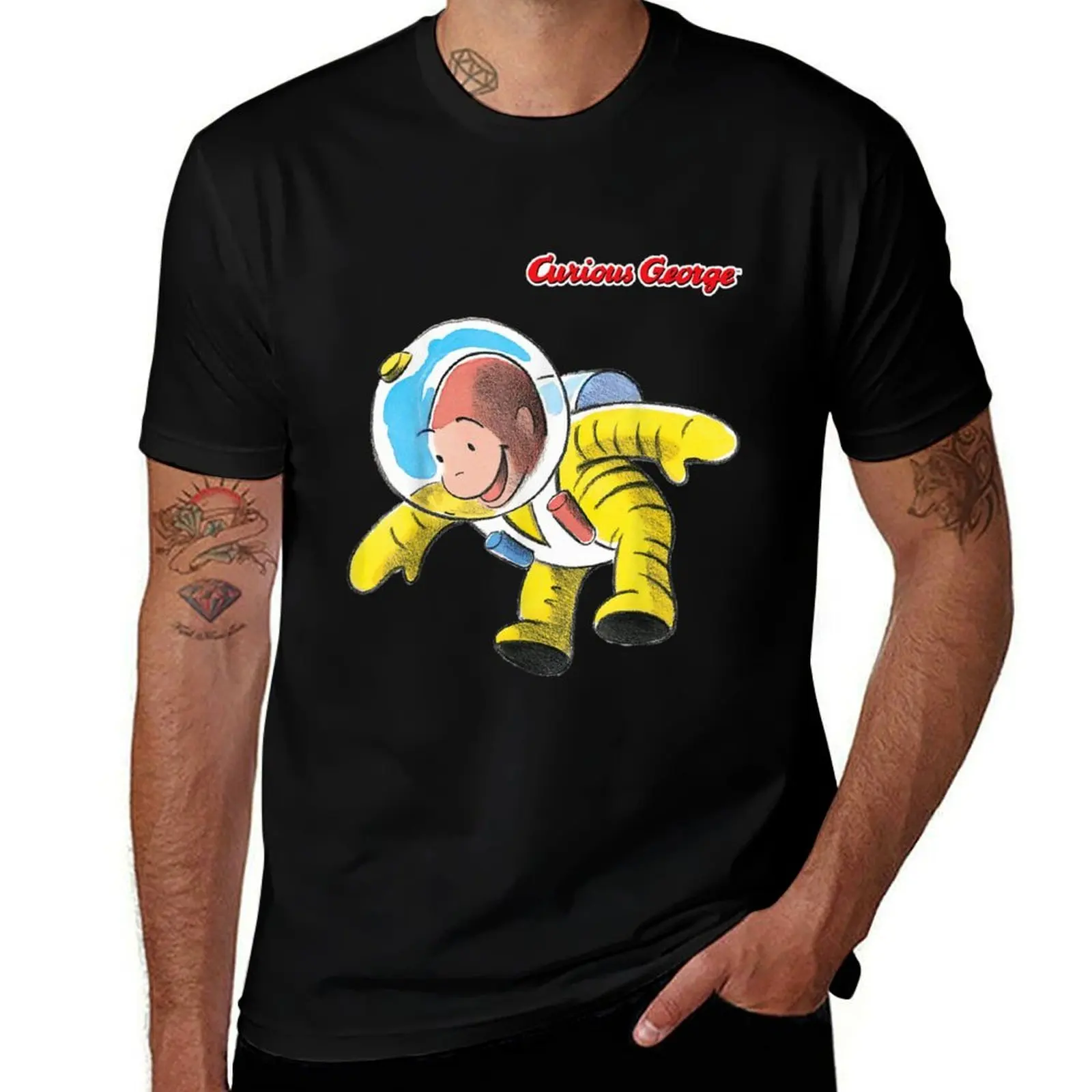 

Curious George Happy Astronaut Portrait T-Shirt t shirt man cotton man t shirts for men t shirts for man cotton funny T-Shirt