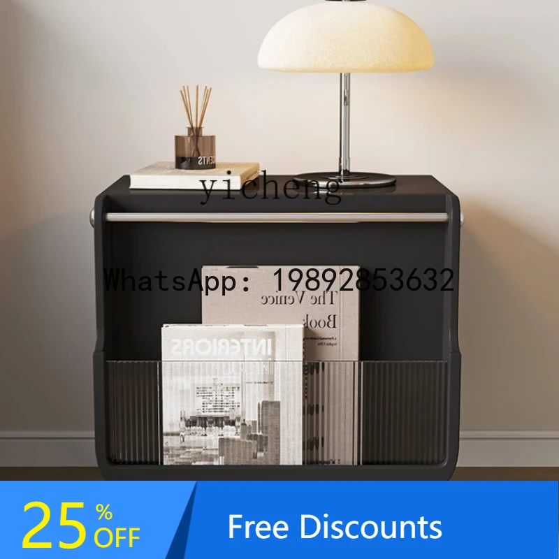 

Minimalist Bedside Table Black Vintage Paint Bedside Cabinet Stainless Steel Storage Cabinet
