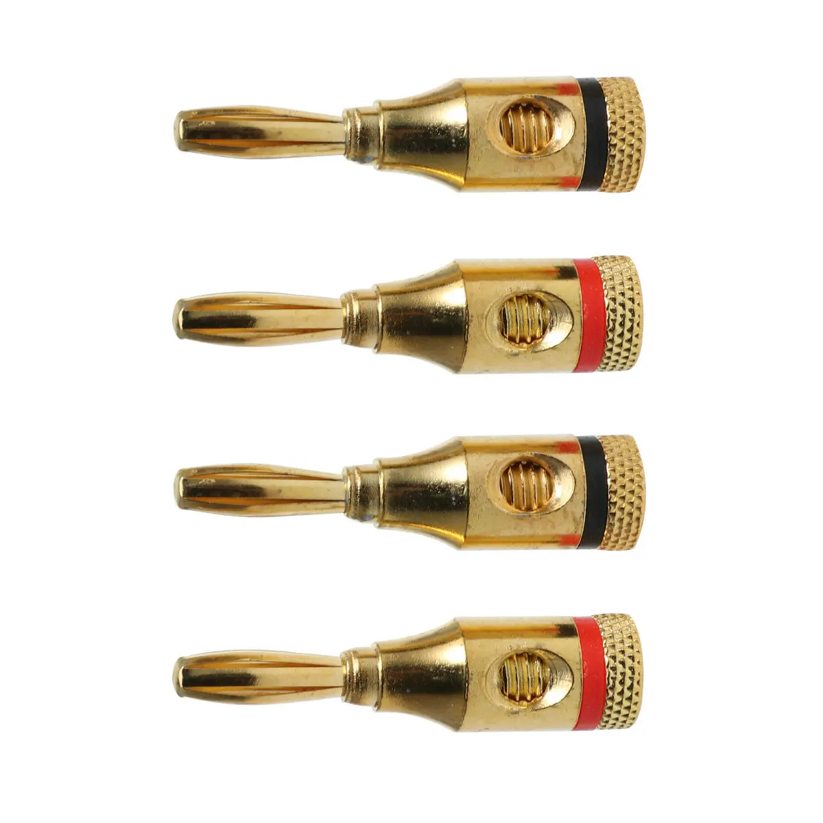 8Pcs Gold Plated 4Mm Banana Plug Connector Stackable for Multiple Audio Speaker Cables 4Mm Banana Plug Connector