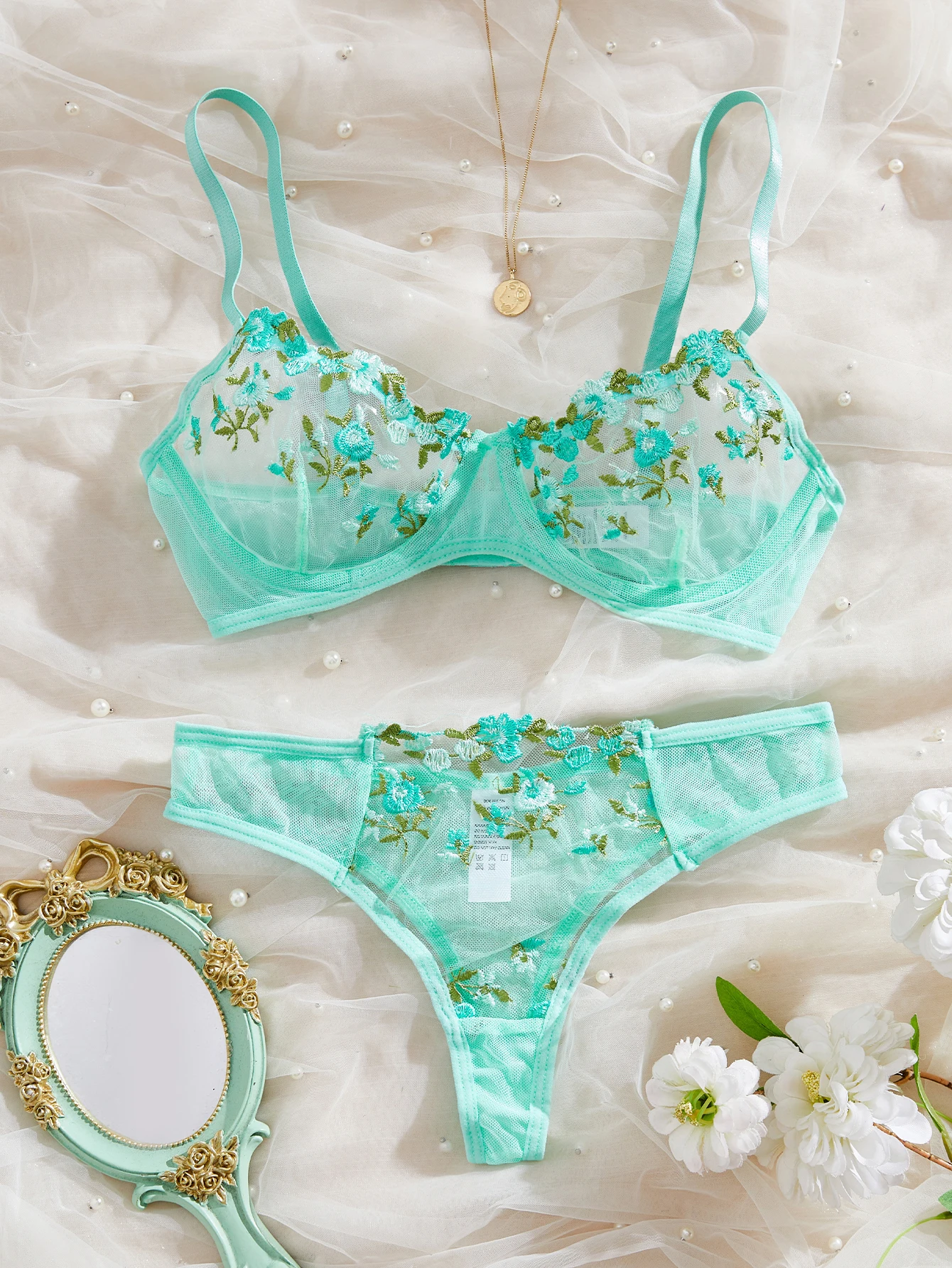 New Multiple Colors Available Embroidory Floral Babydoll Dresses Sexy Lingerie… - Image 2