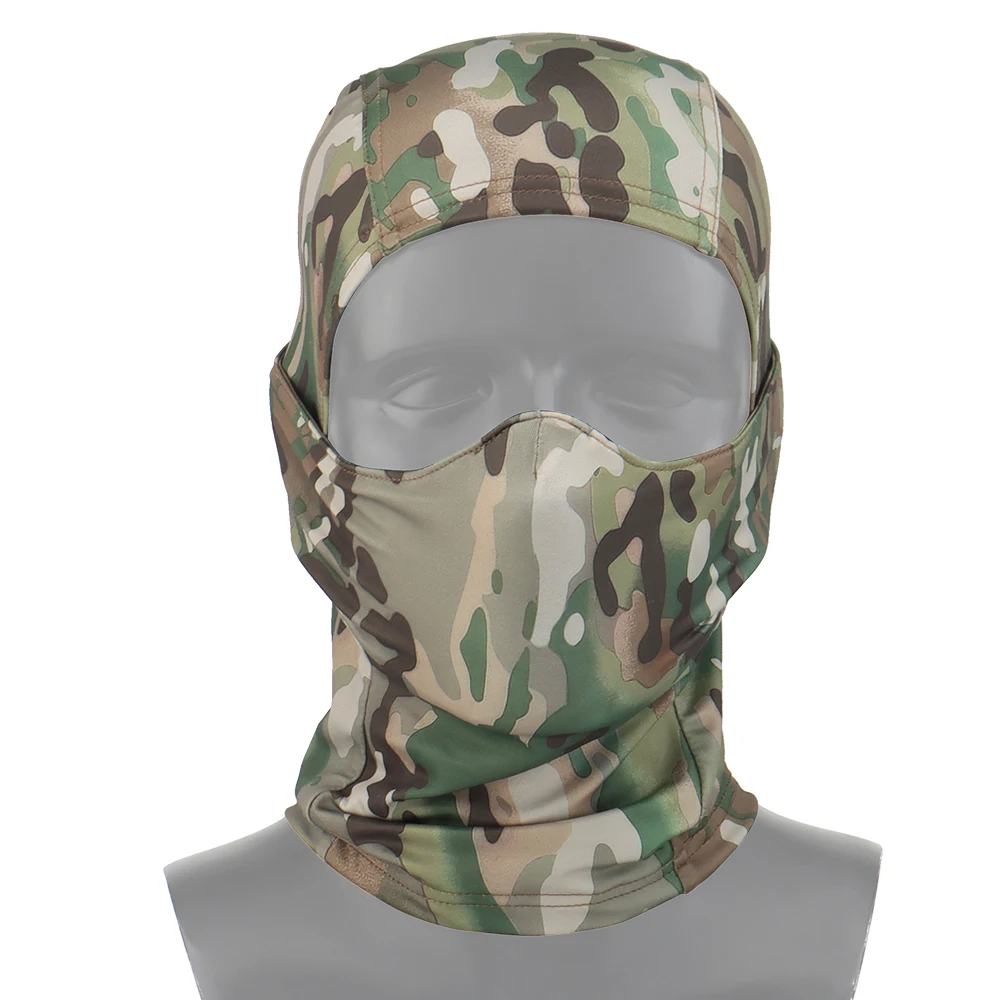 Tactical Breathable Mask Balaclava Head Hood Half Face Headgear Airsoft Hunting CS Sunscreen Camouflage Scarf Cap