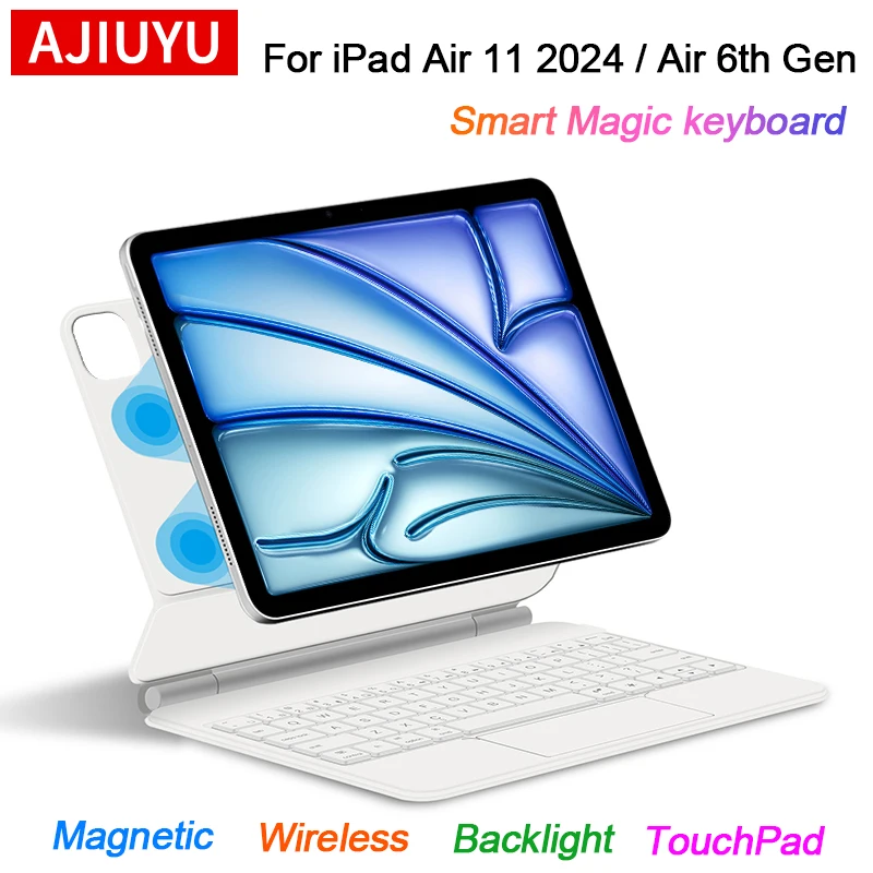 Magic Keyboard para iPad Air, Smart Case, Português, Espanhol, Coreano, Árabe, Alemão, Air 11, 6ª Geração, M2, 11 