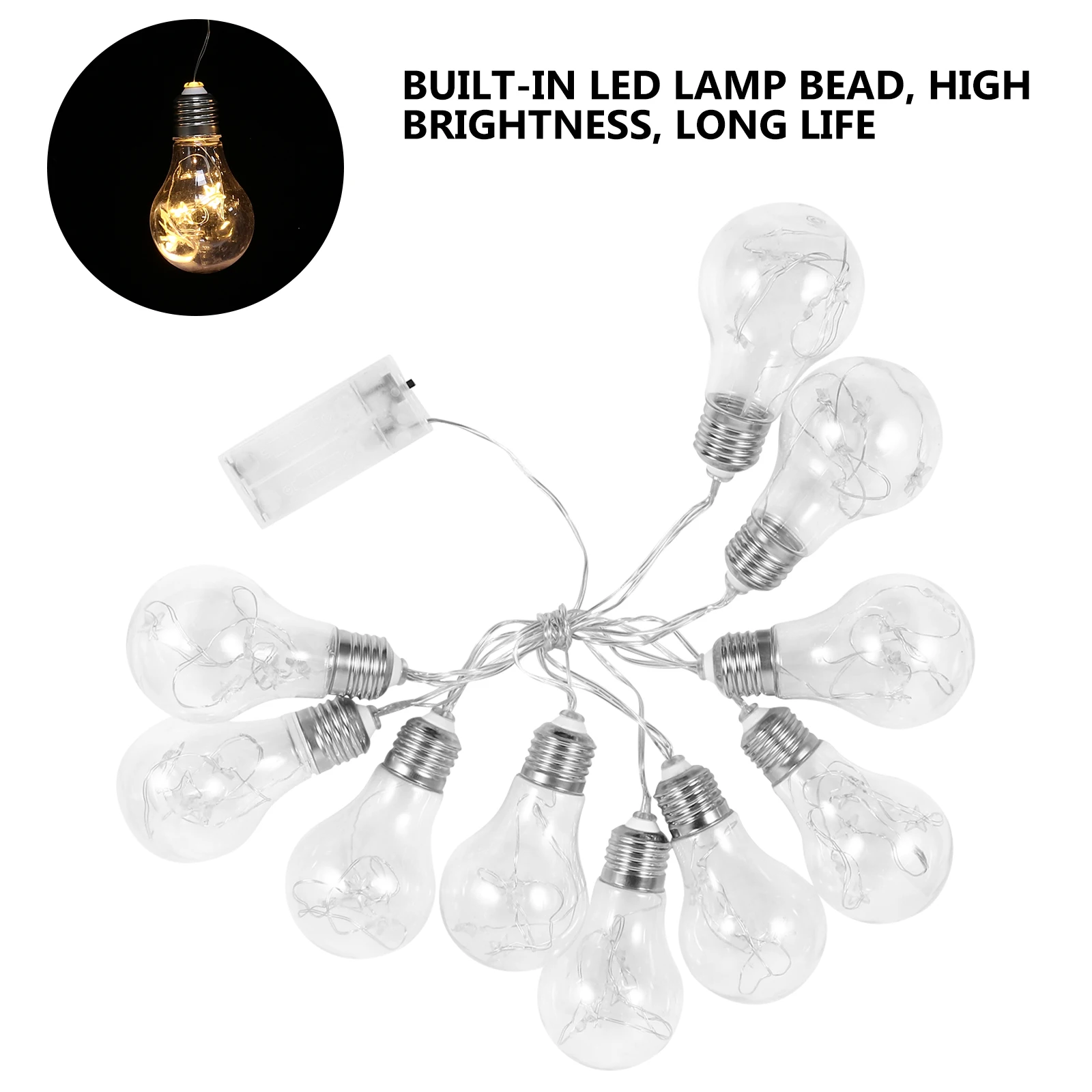 

1pc Christmas String Light Bulb Star Decoration Light Cord Durable Plastic Festive Room Ornament Xmas Party Patio Lamp